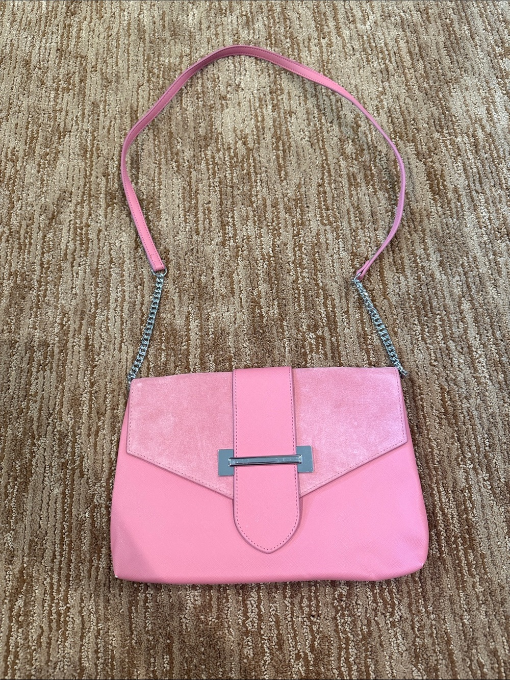 Stylish Pink Chain-Strap Women's Shoulder Bag